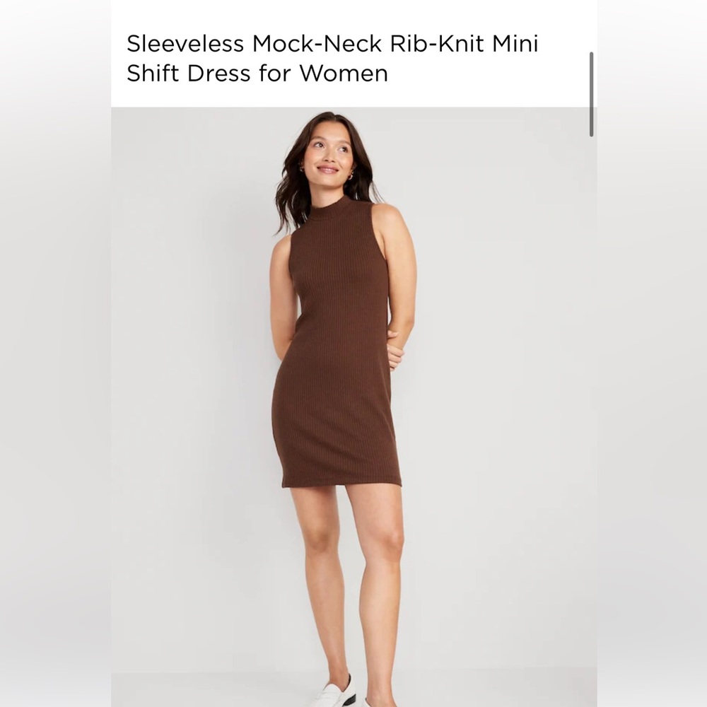 NWOT Sleeveless mock neck rib-knit mini dress size medium